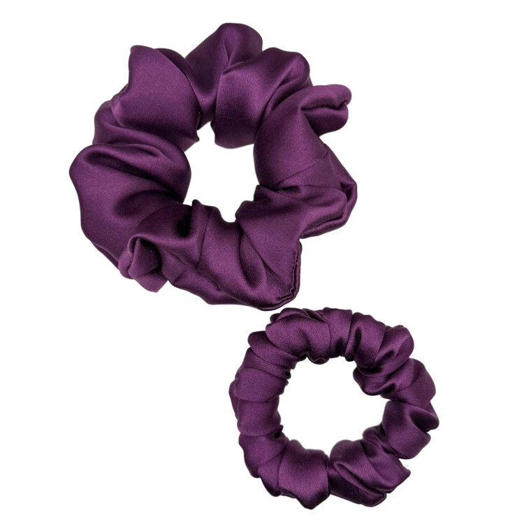 Scrunchie jedwab Śliwka