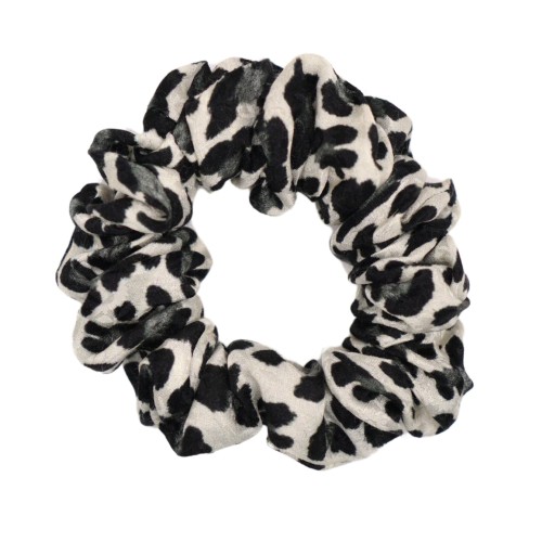 Jedwabna scrunchie w panterkę z dodatkiem wiskozy, mała